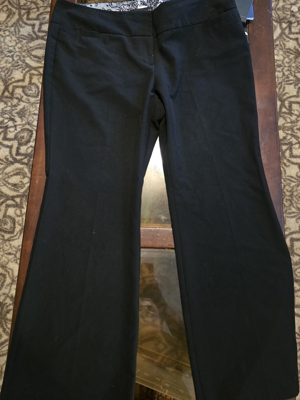 Simply Styled by Sears Black Dress Pants, Flare Leg, Lace Waistband - Size 14S